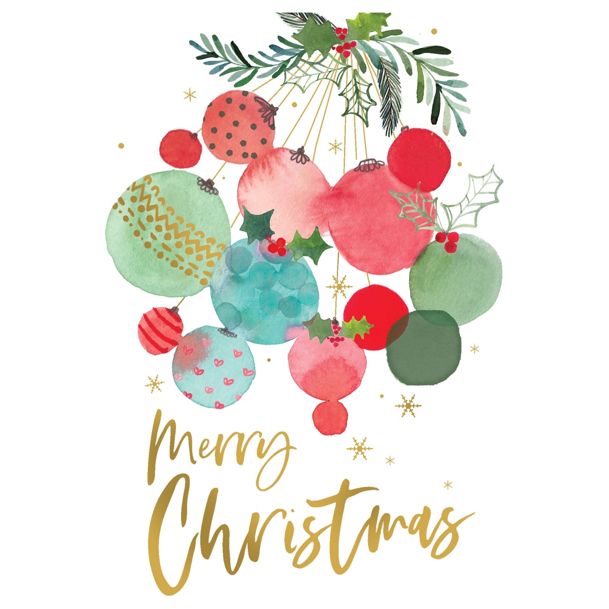 Watercolor Christmas Floral Illustrations Set - Design Cuts