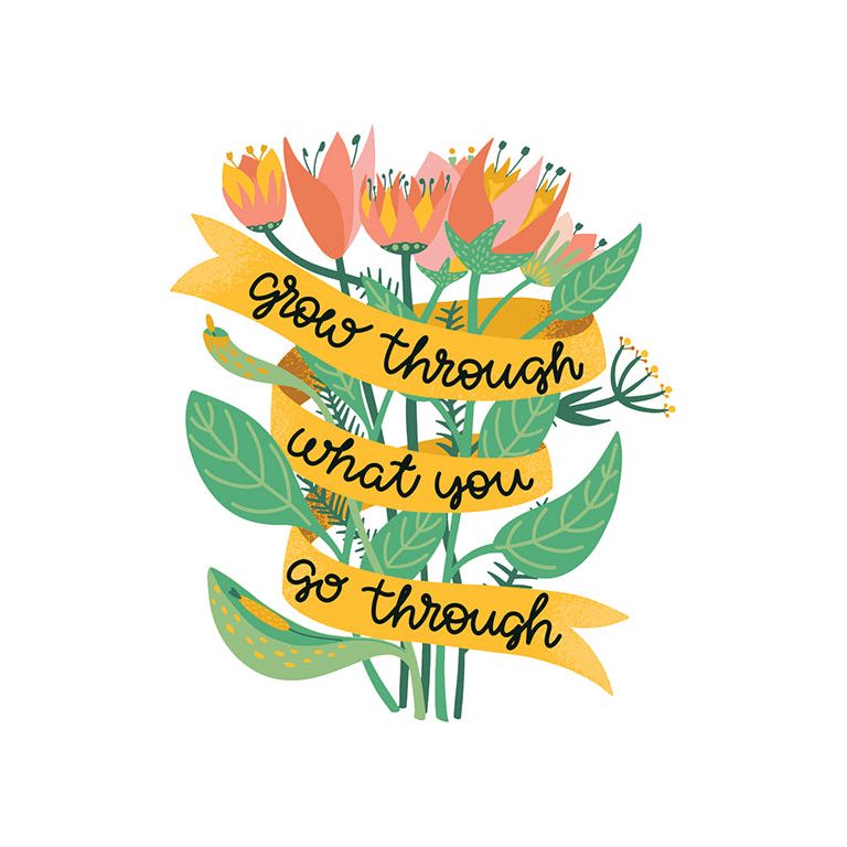 Grow Through Bouquet Encouragement Card