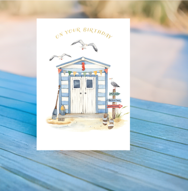 Beach House Birthday Card