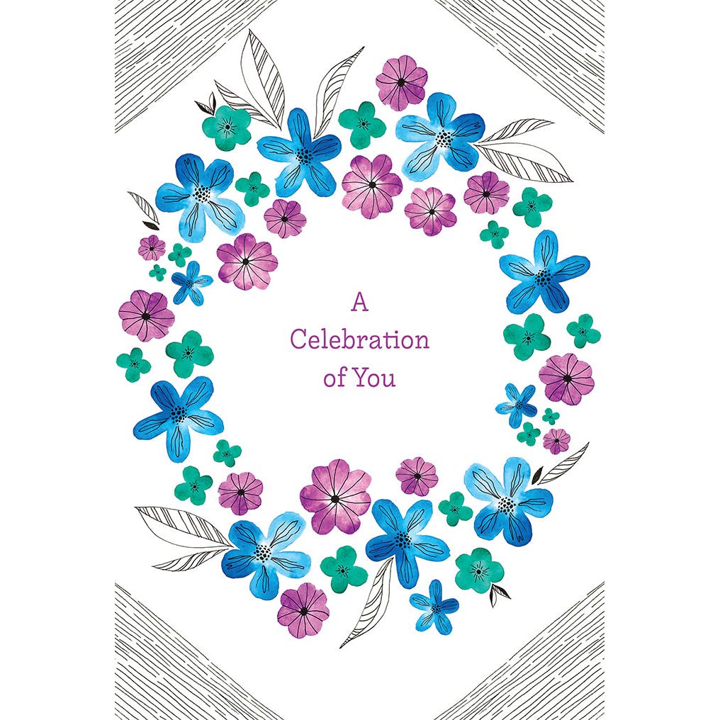 Cobalt Wreath Birthday Card