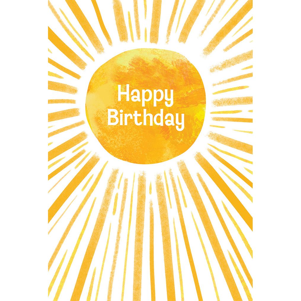 Bright Yellow Sun Birthday Card