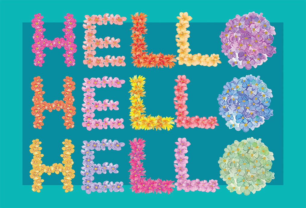 Hello Flowers Blank Card