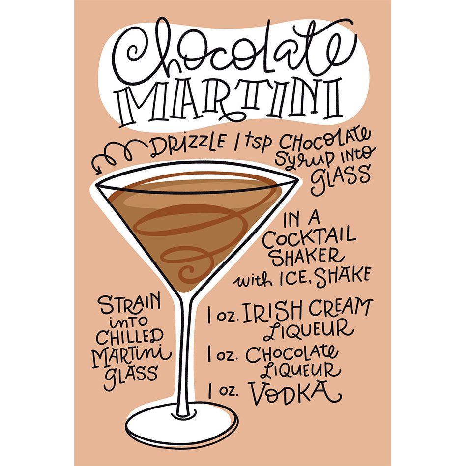 Chocolate Martini Birthday Card