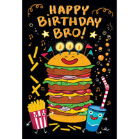 Fast Food Icons Birthday Card Brother