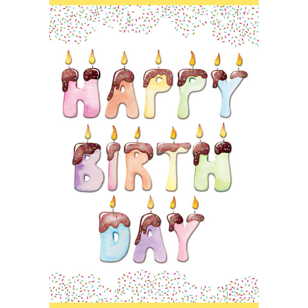 Frosted Candles Birthday Card