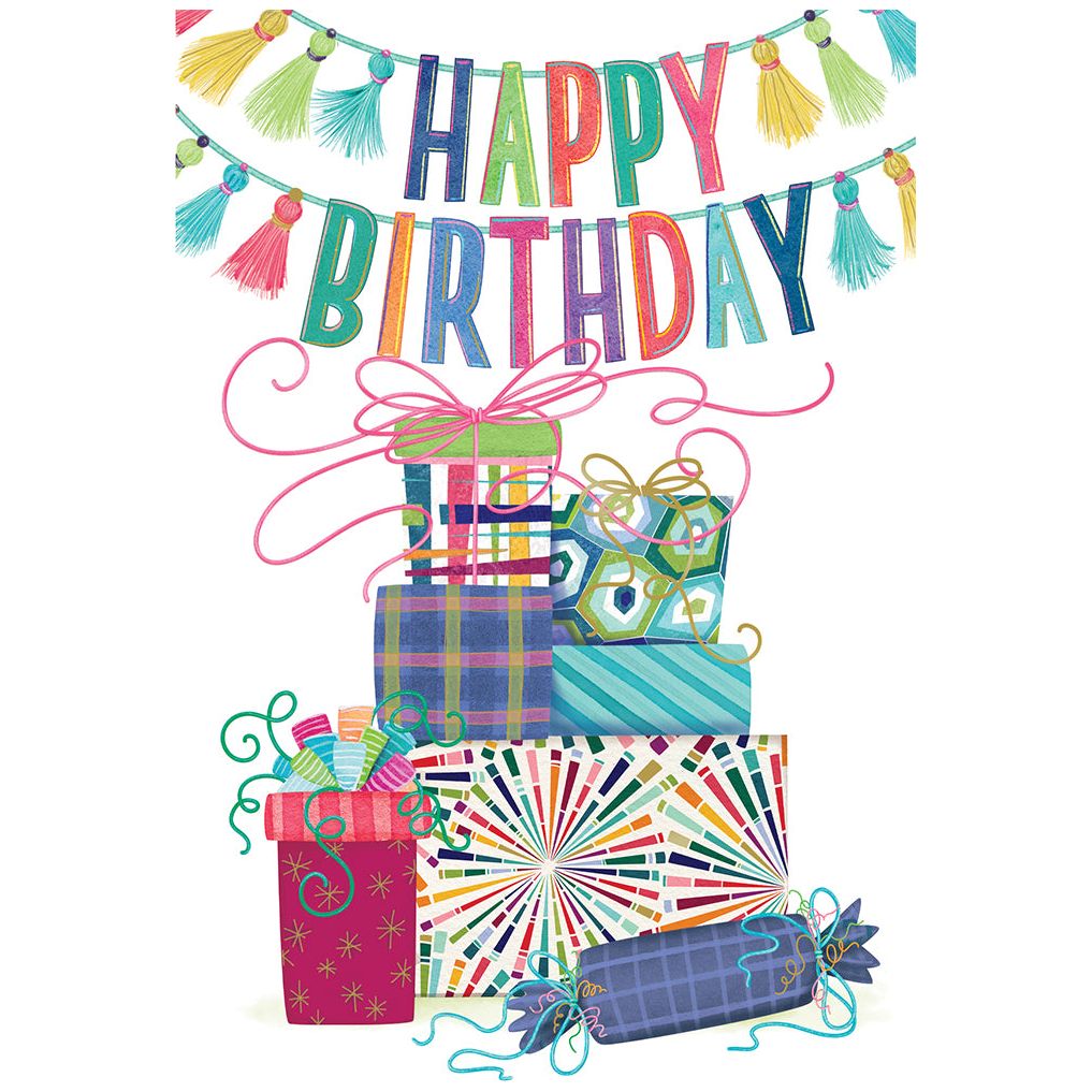 Gift Pile Birthday Card