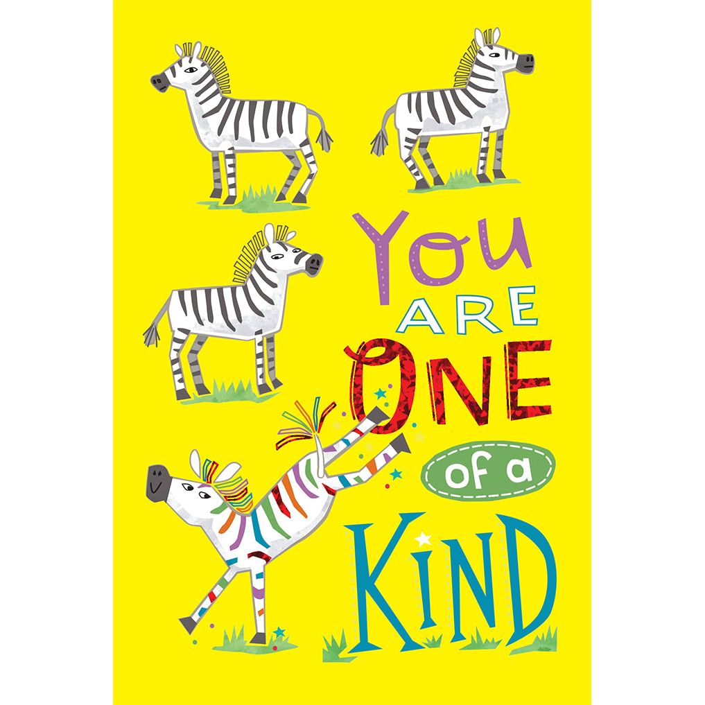 One Of A Kind Zebra Birthday Card