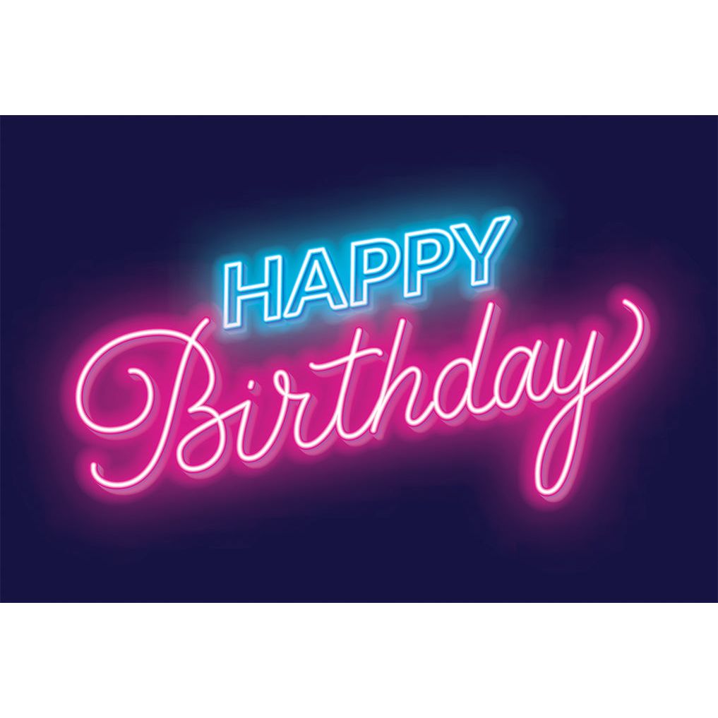 Neon Birthday Birthday Card