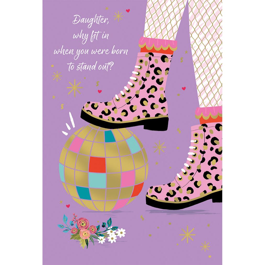 Leopard Boots Birthday Card Daughter