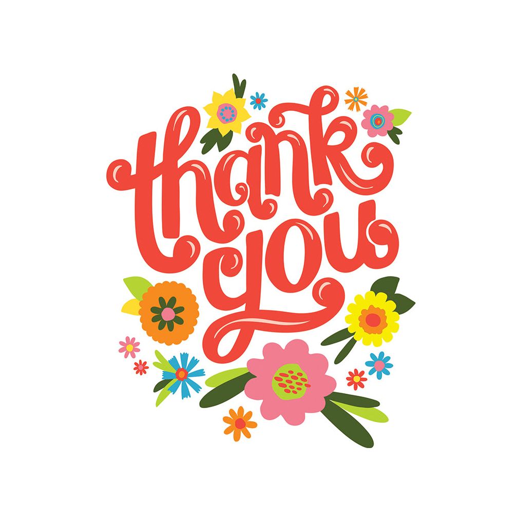 Bright Floral Thank You Card