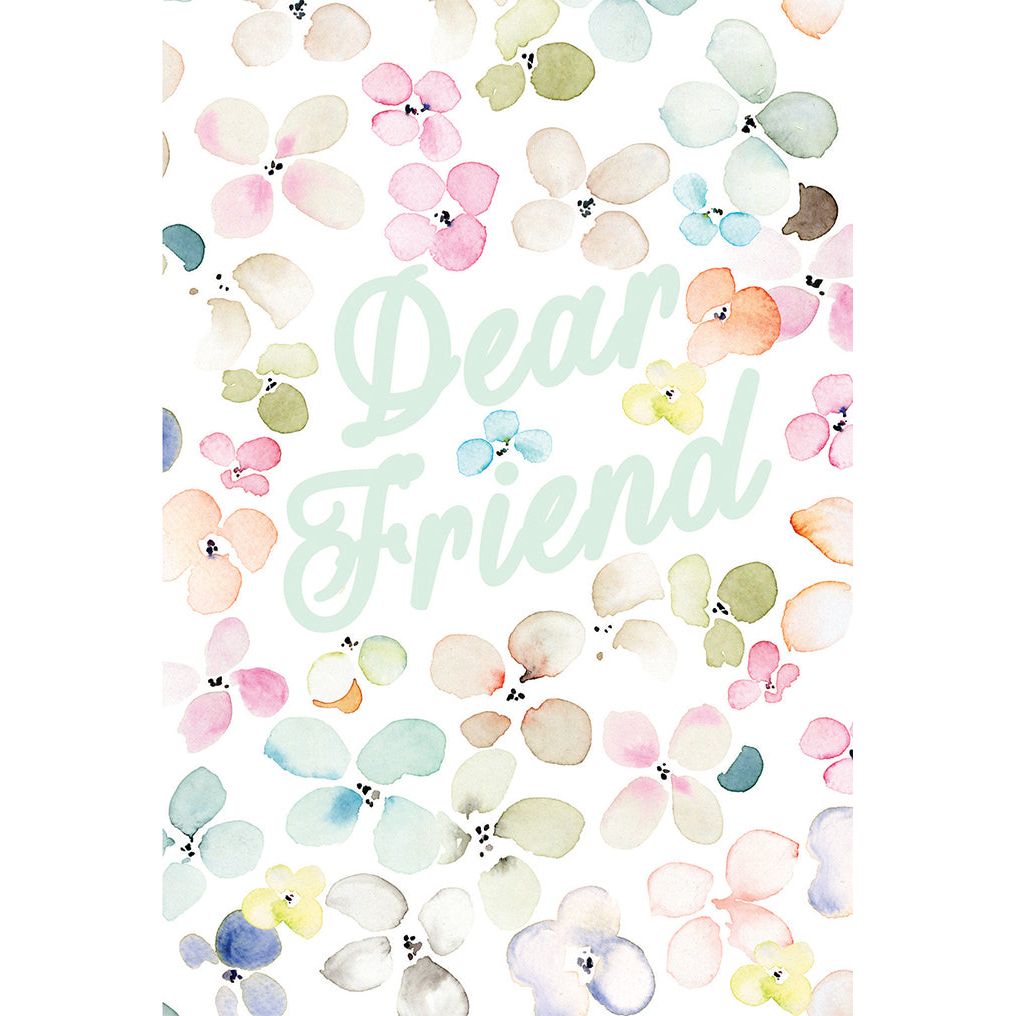 Watercolor Petals Friendship Card