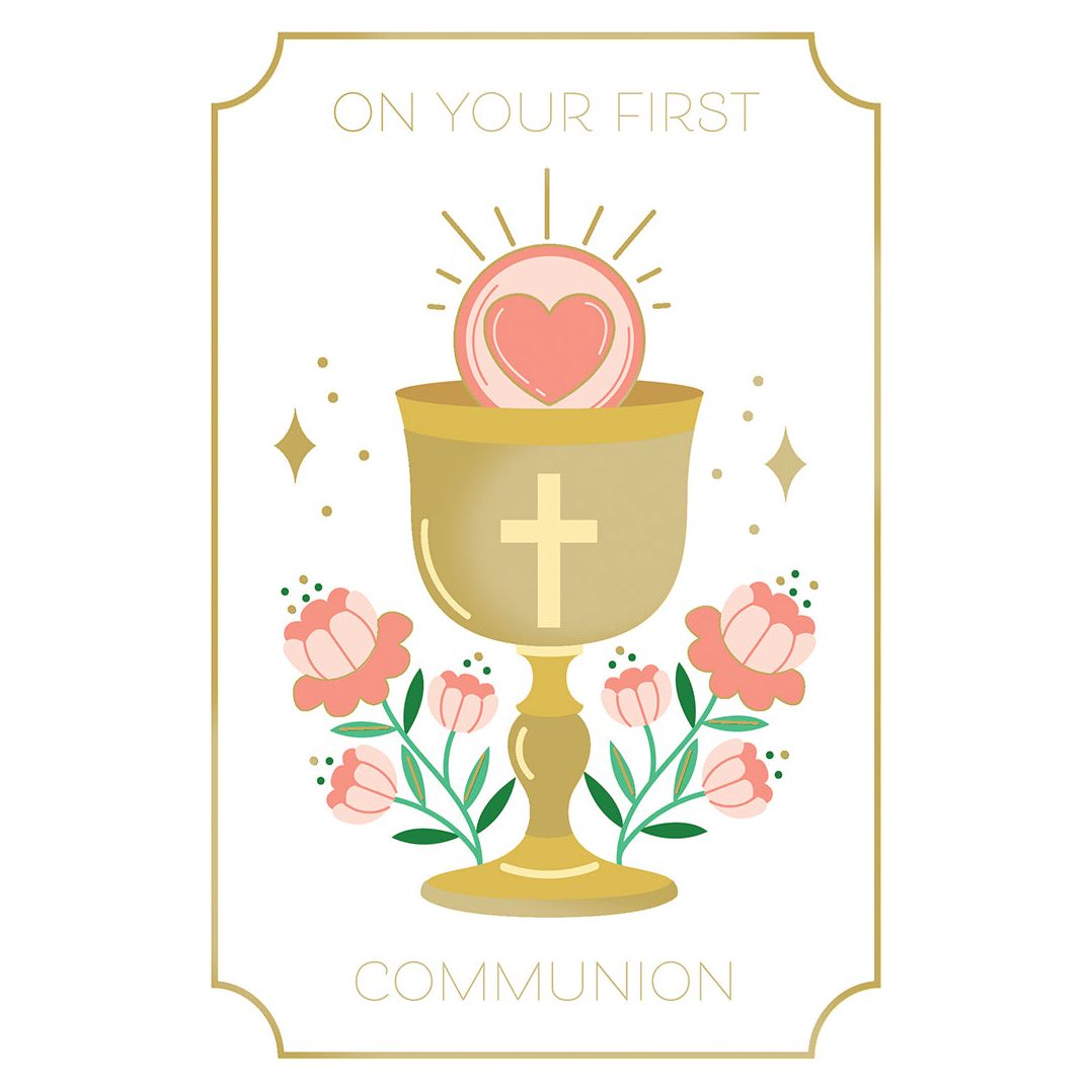 Chalice & Flowers Communion Card