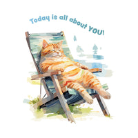 Lounging Cat Birthday Card