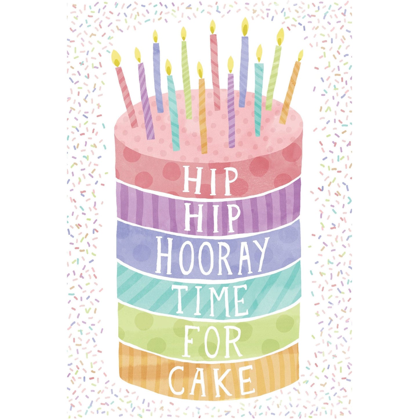 Hip Hip Hooray Cake Birthday Card