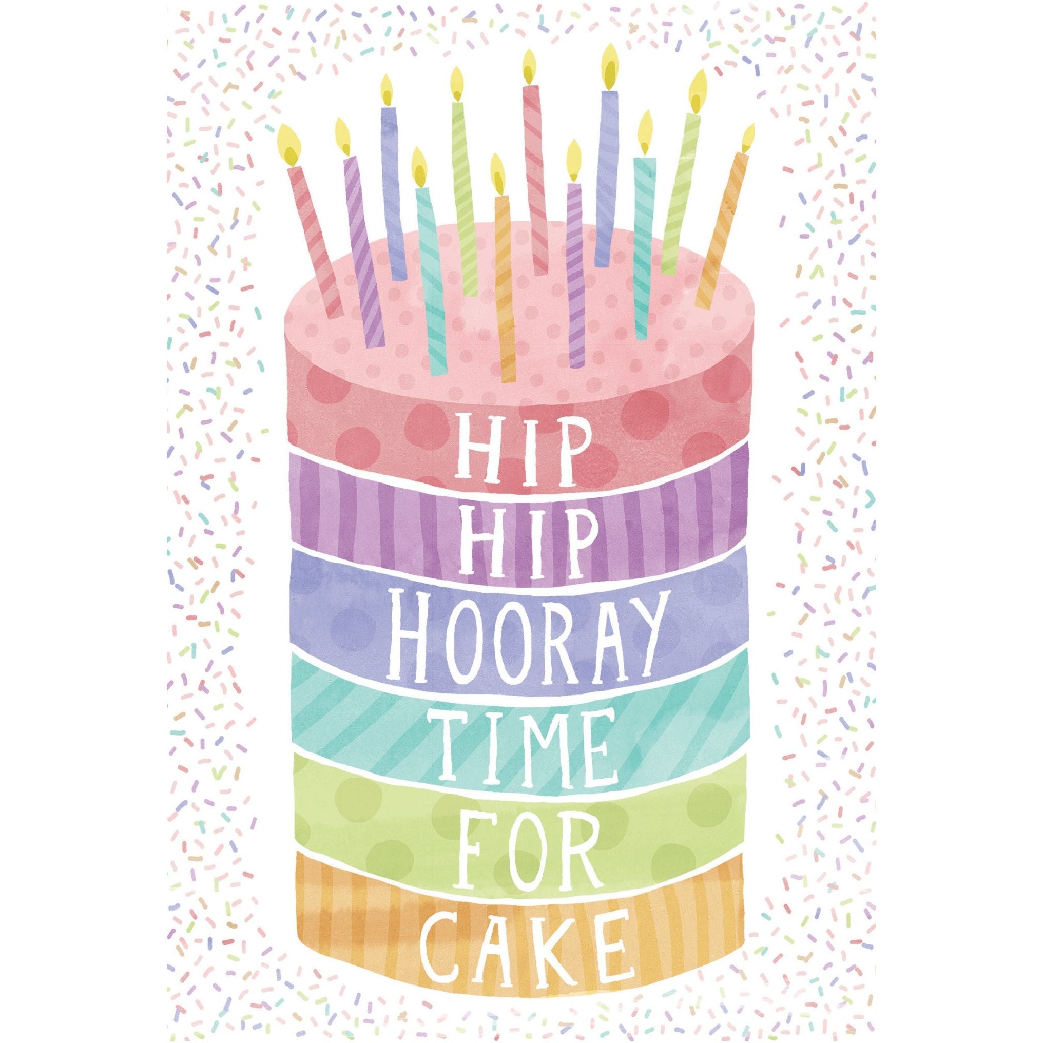 Hip Hip Hooray Cake Birthday Card