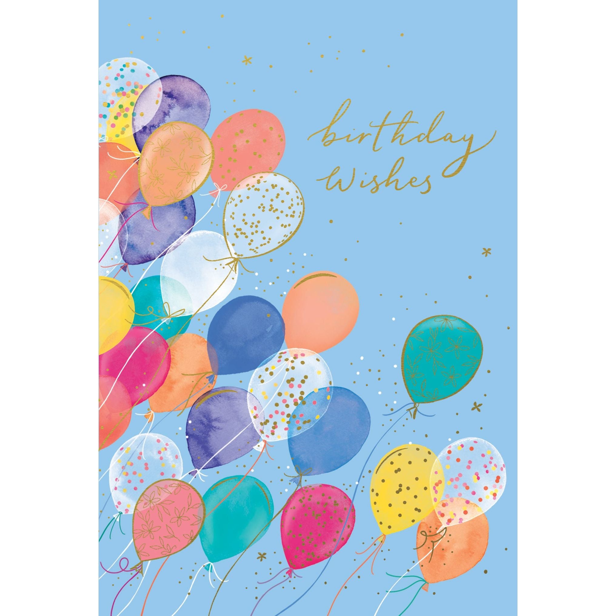 Flying Balloons Birthday Card