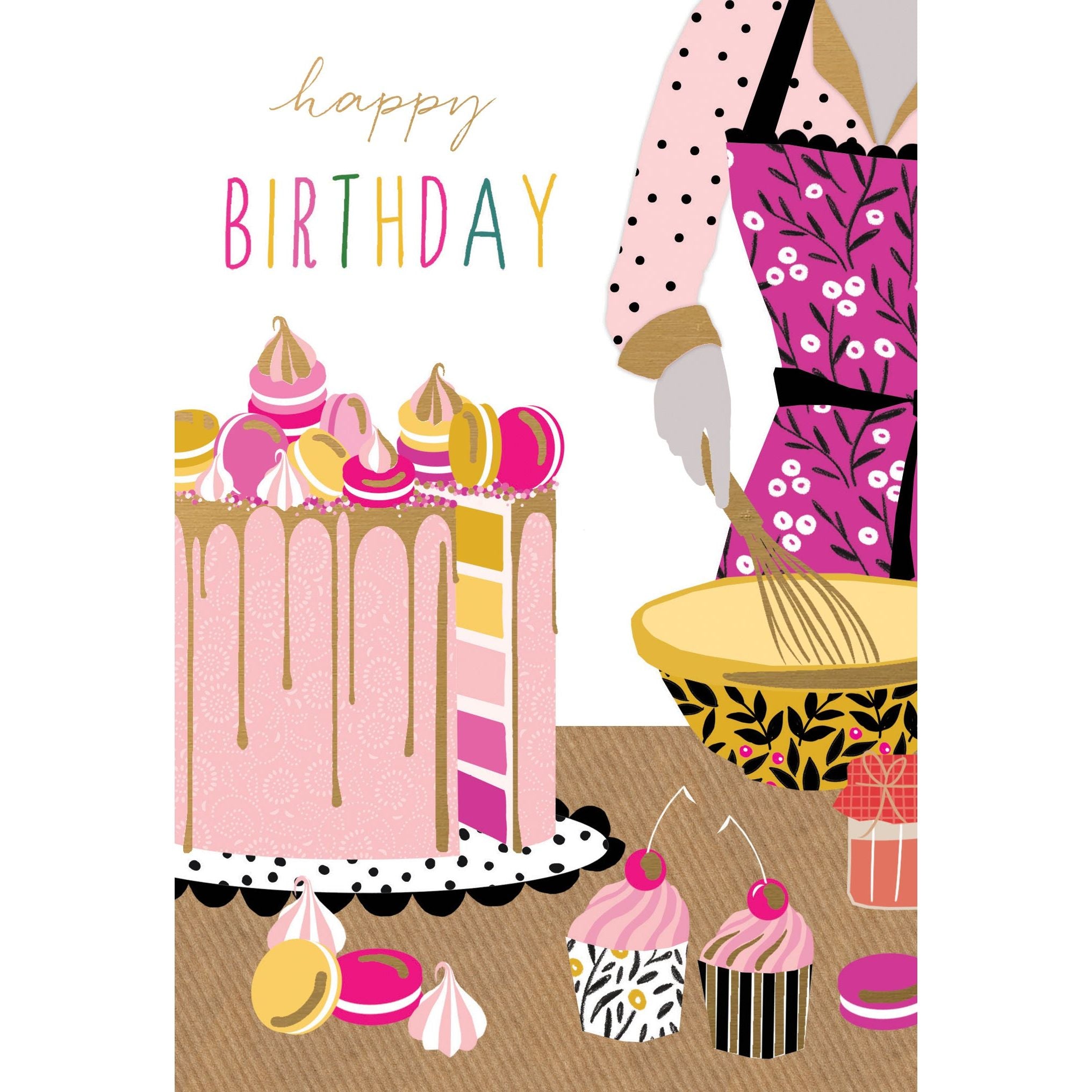 Baking Cakes Birthday Card Sara Miller