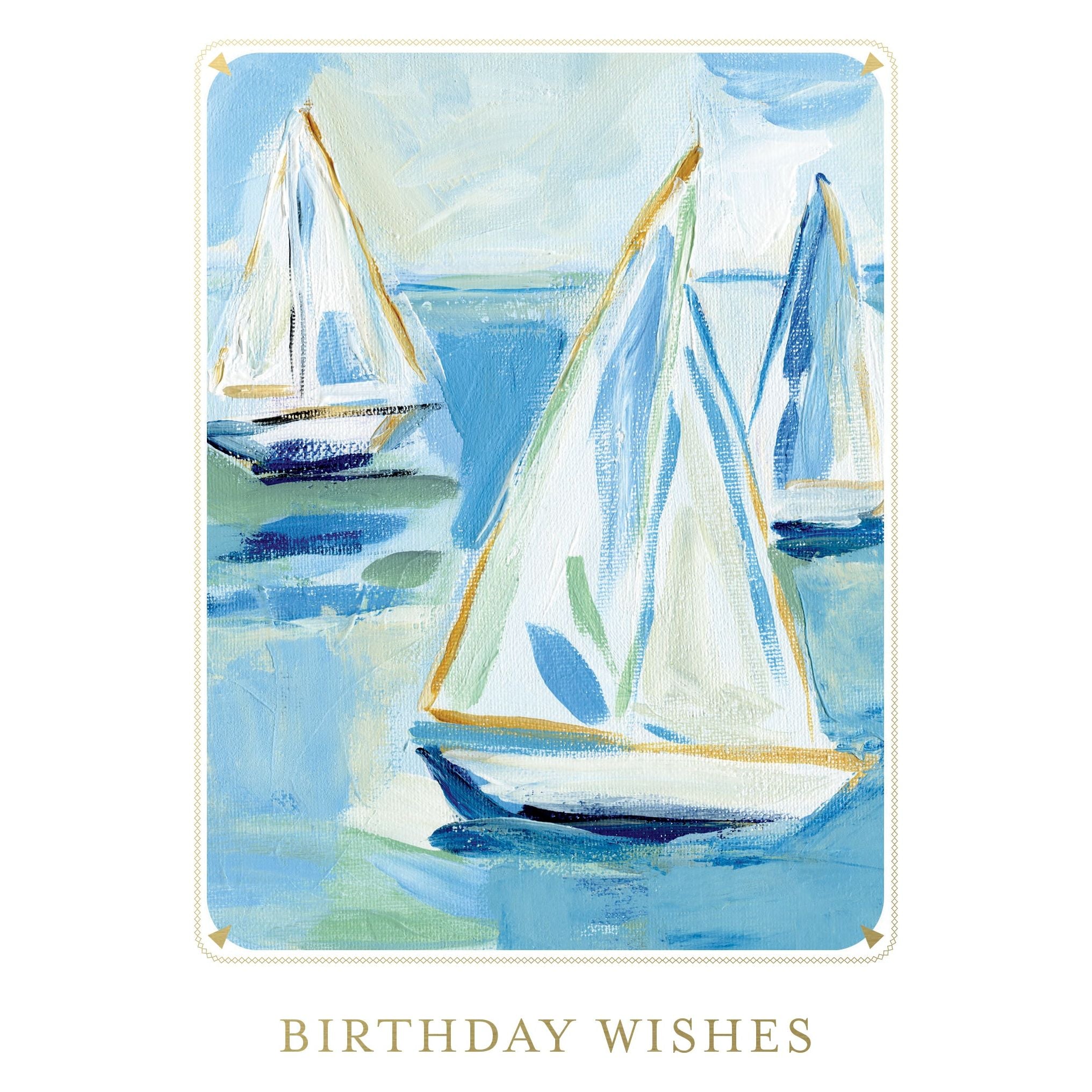 Trio Of Sailboats Birthday Card