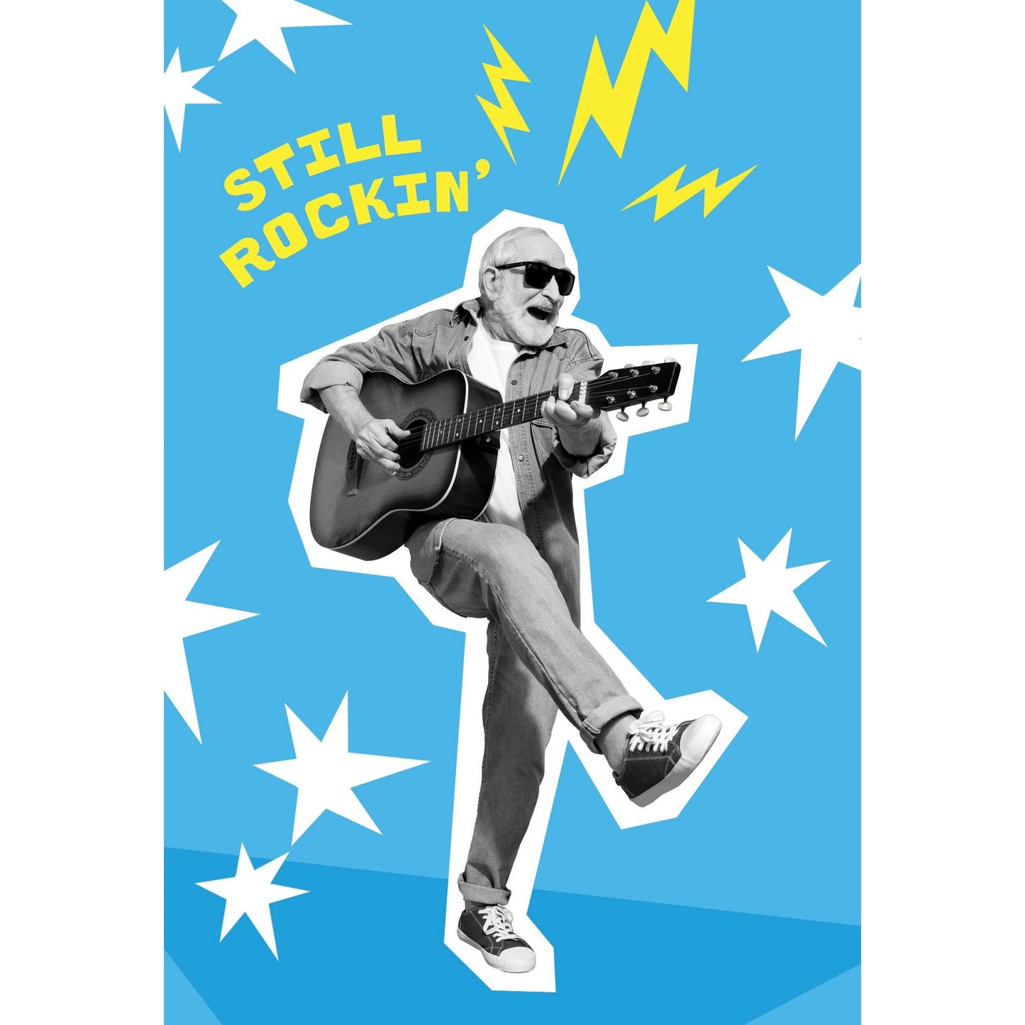 Rocker Senior Funny Birthday Card