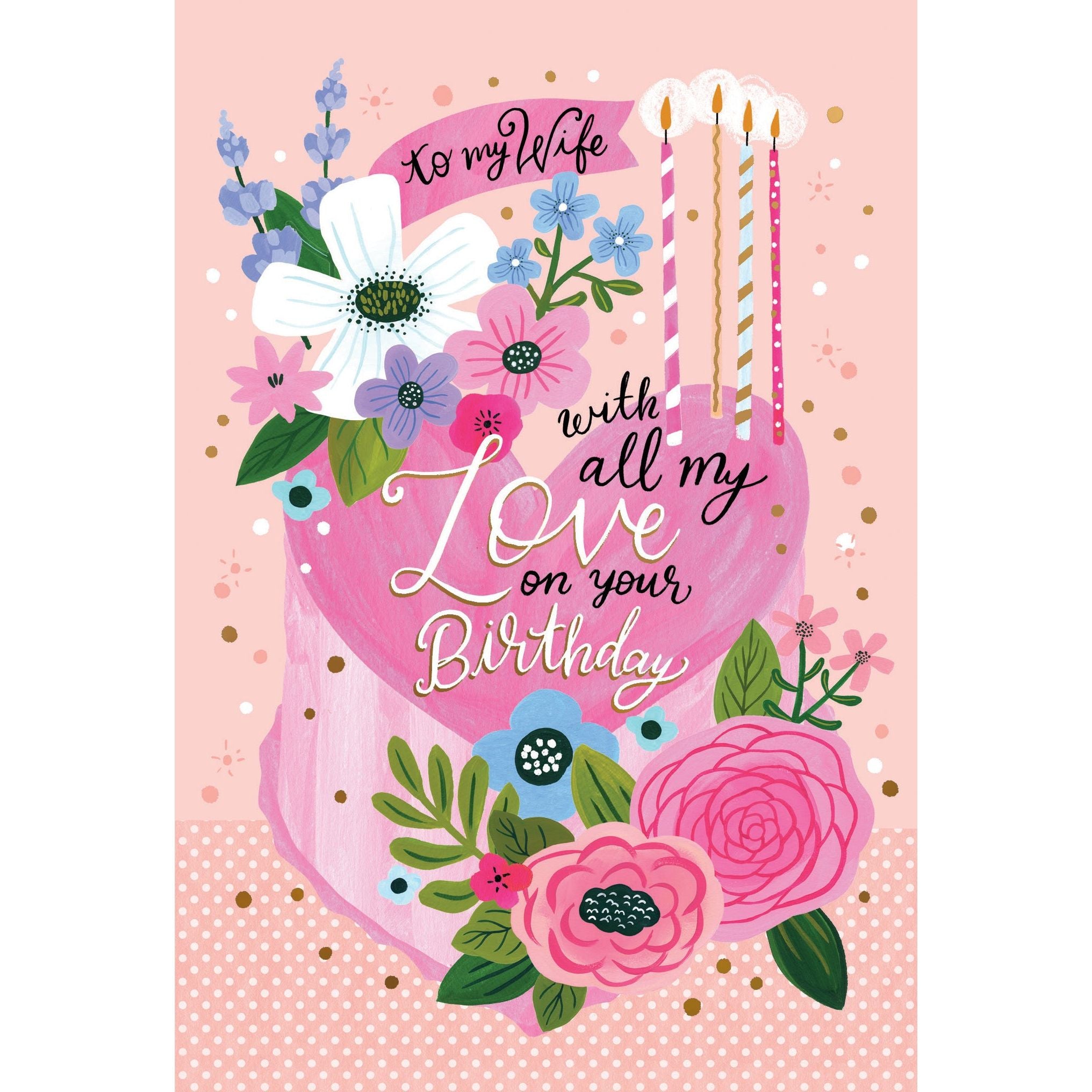 With Love Cake Birthday Card Wife