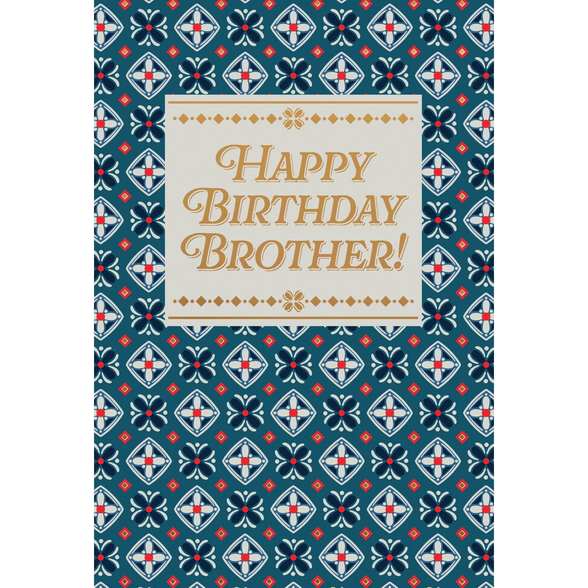 Brother Pattern Birthday Card Brother