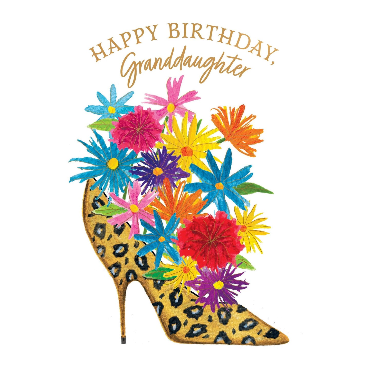 Heel With Flowers Birthday Card Granddaughter