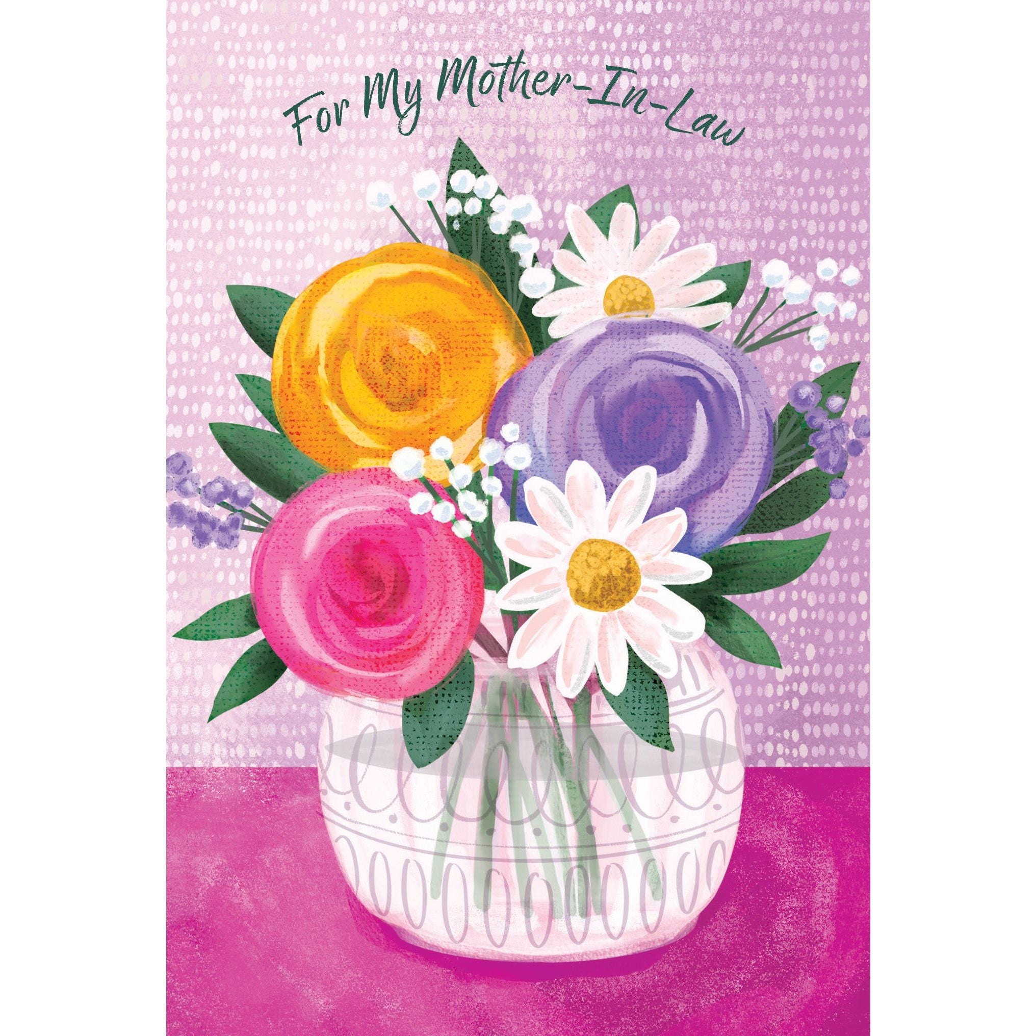 Glass Vase Birthday Card Mother In Law