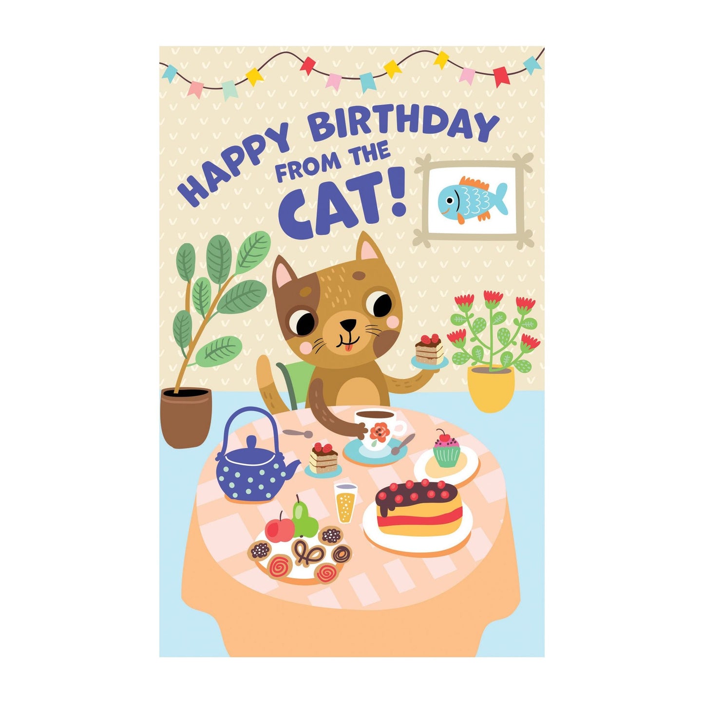 Cat Party Birthday Card From The Cat