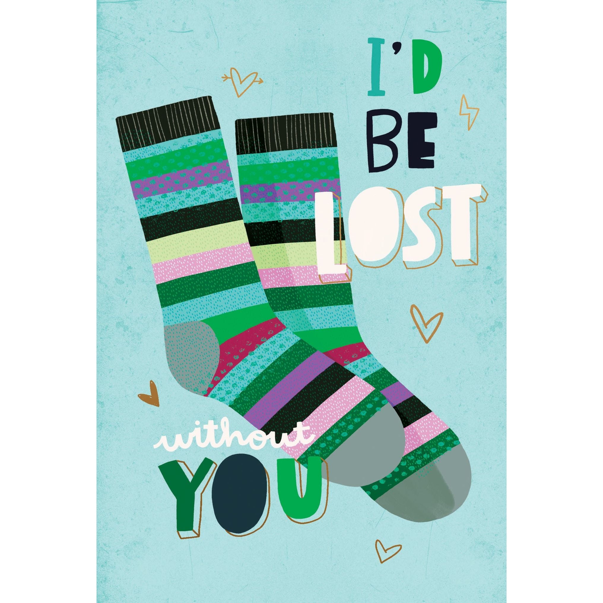 I'd Be Lost Socks Thank You Card