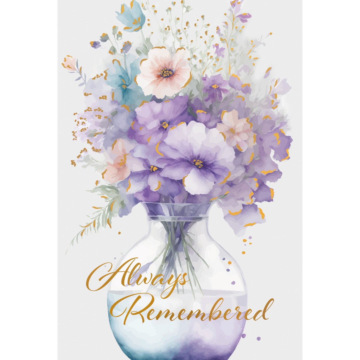 Watercolor Flowers Sympathy Card