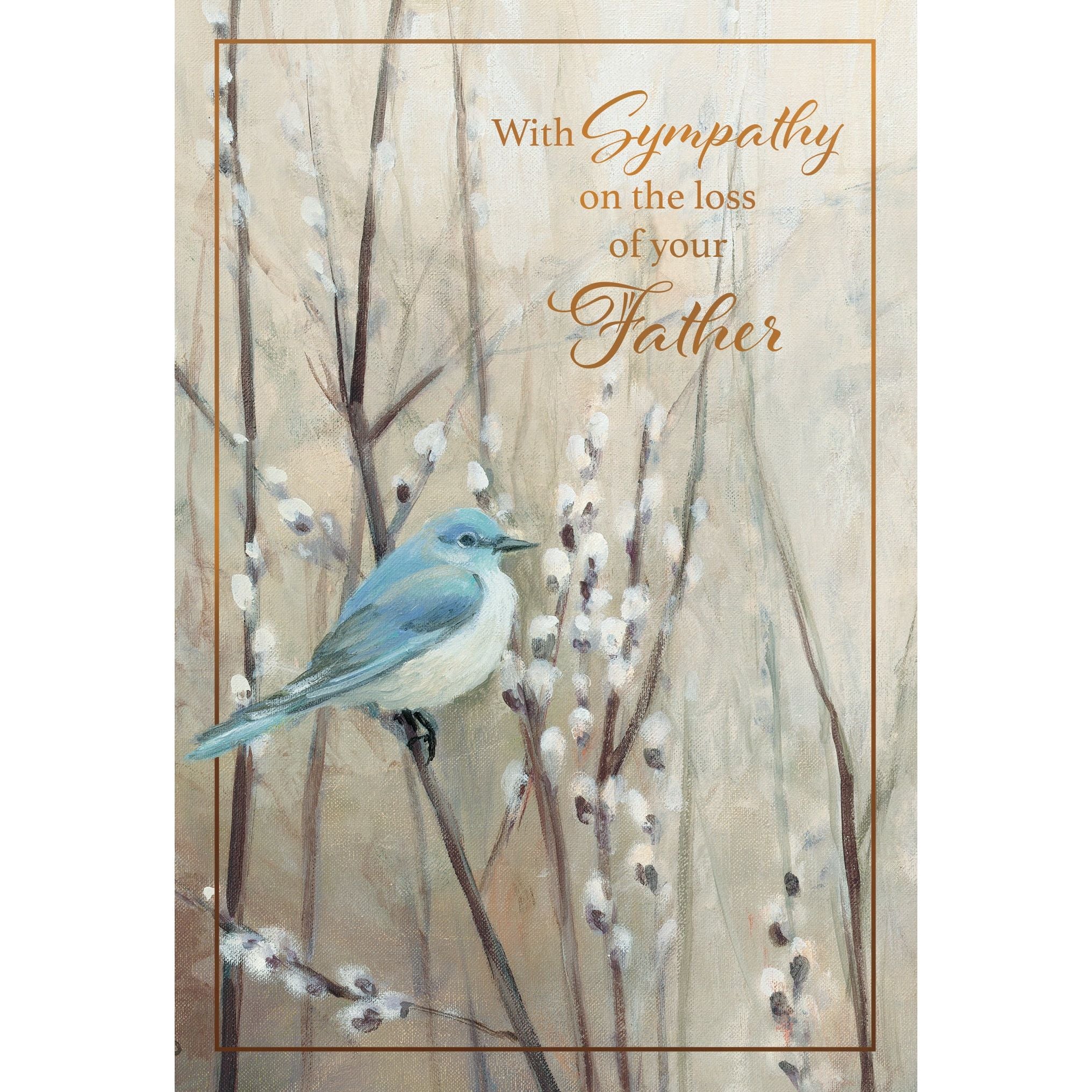 Blue Bird On Branch Sympathy Card Loss of Father