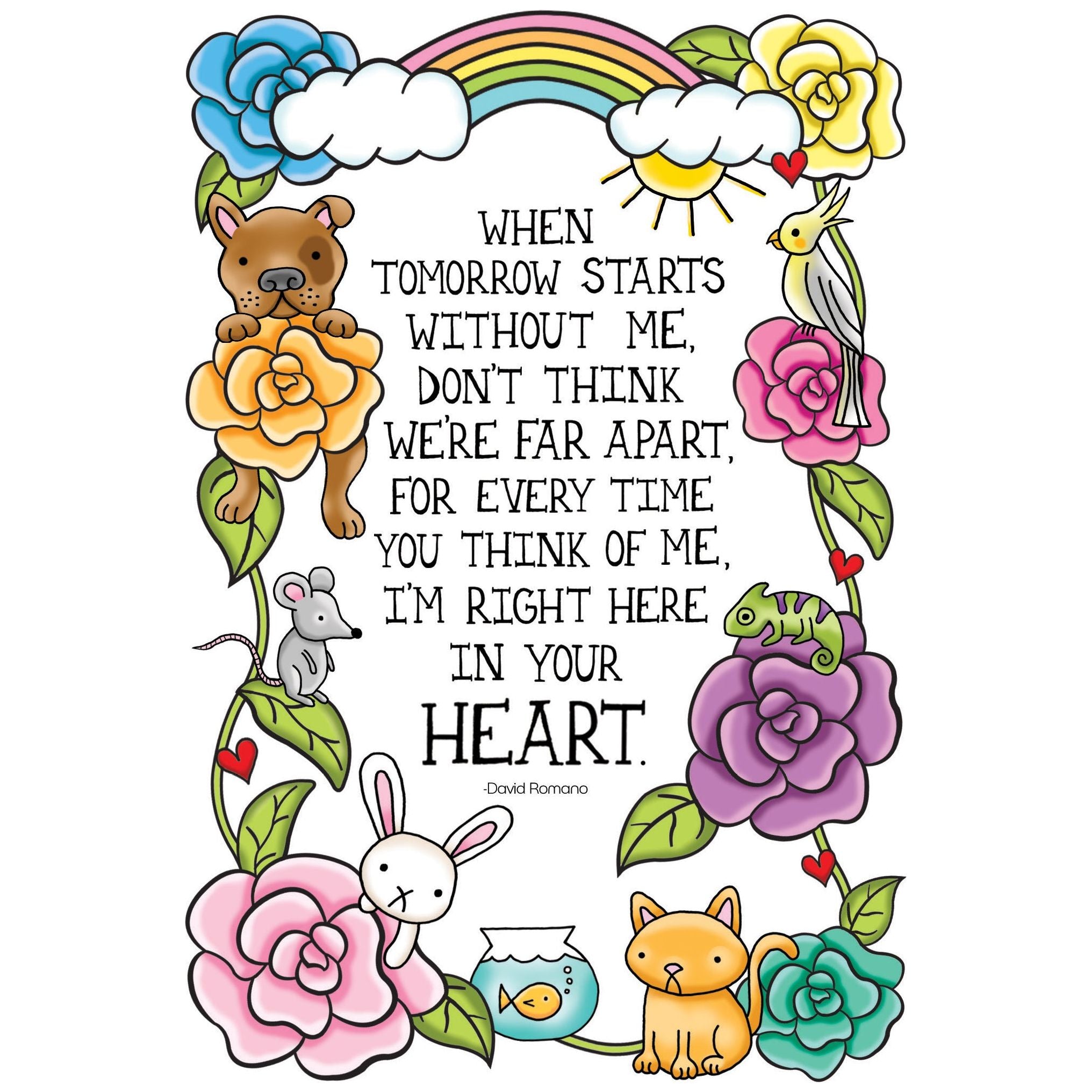 Rainbow Bridge Pets Sympathy Card Loss of Pet