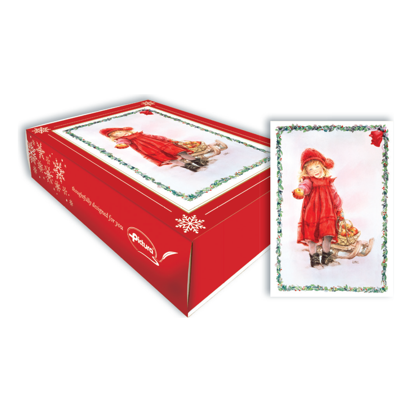 Apple Girl Christmas Boxed Notes Lisi Martin