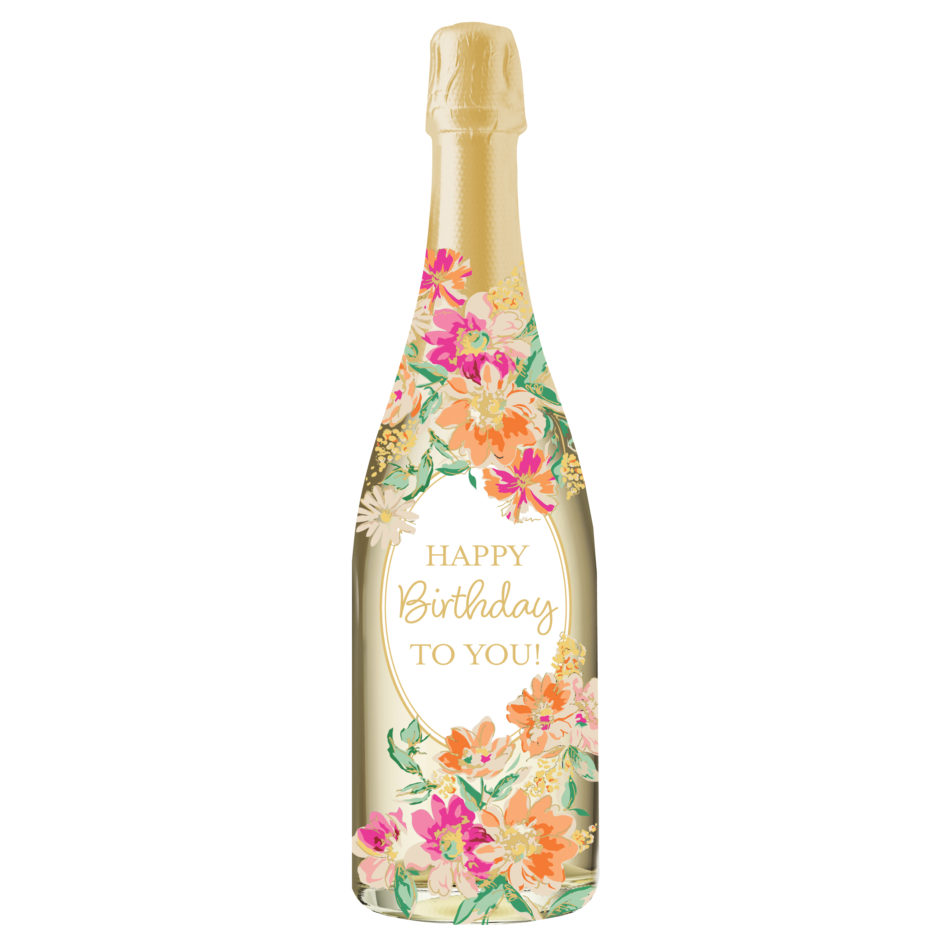 Floral Blossoms Champagne Sound Card