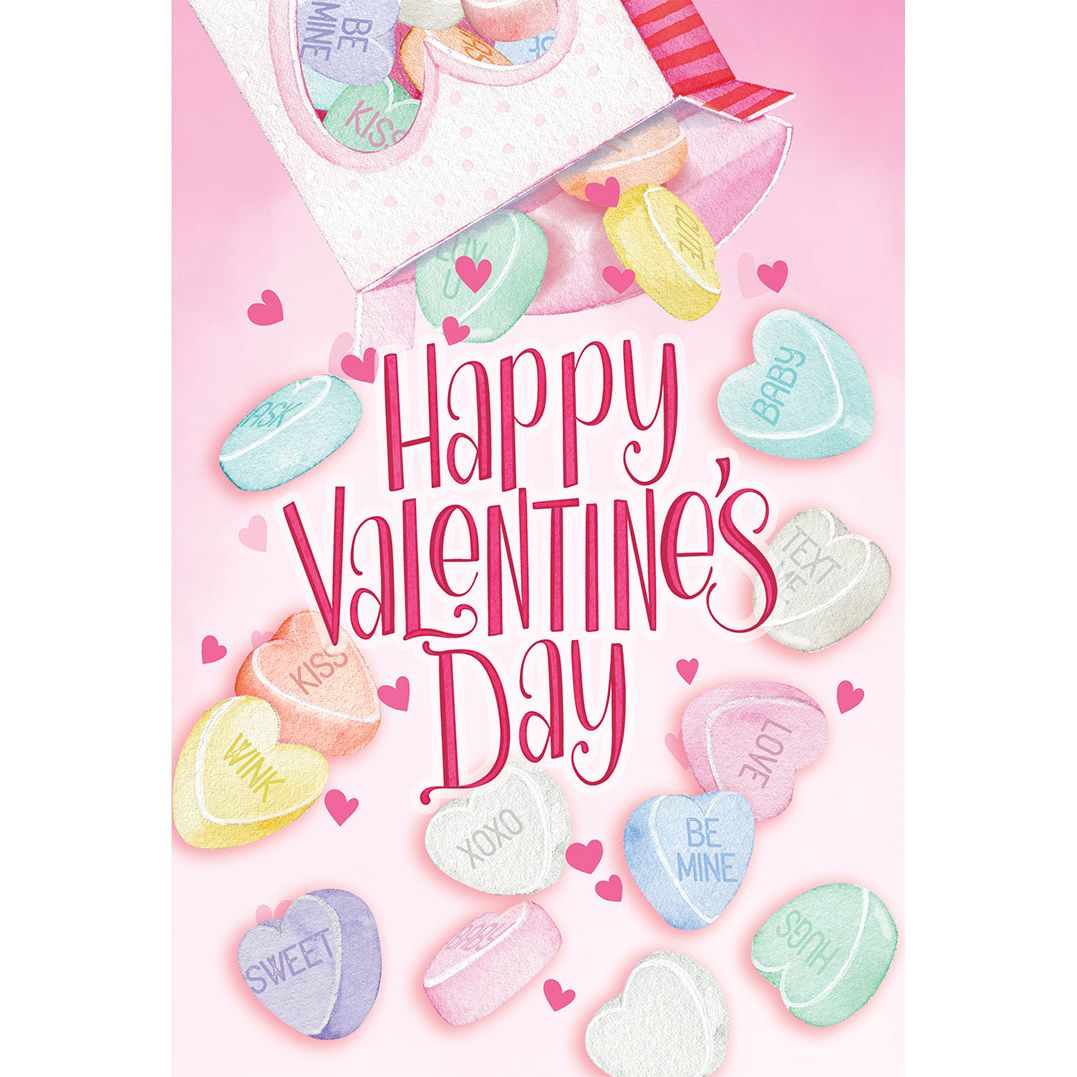 Falling Candy Hearts Valentine's Day Card