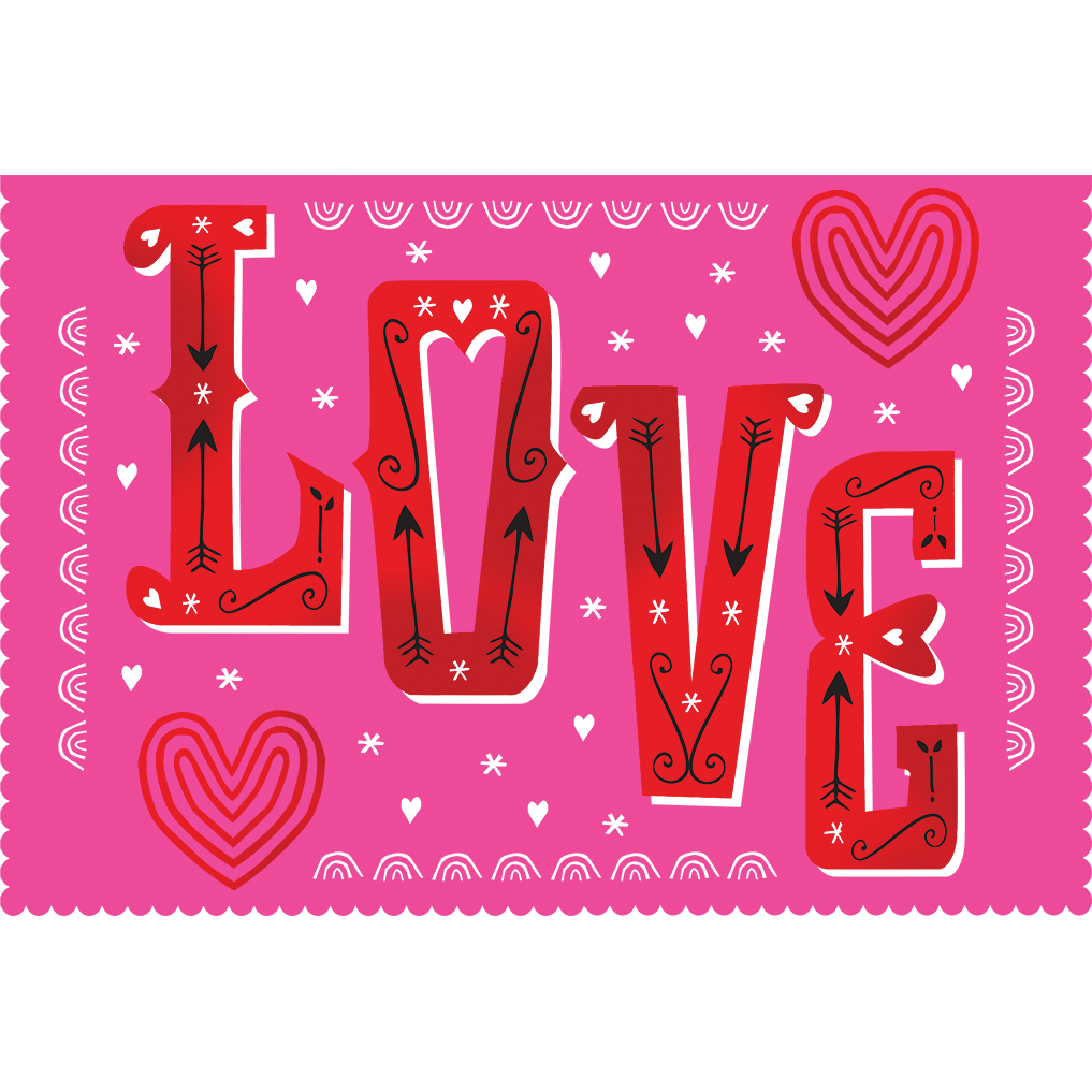 Love Arrow Text Valentine's Day Card