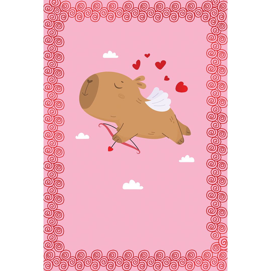 Cupid Capybara Valentine's Day Card