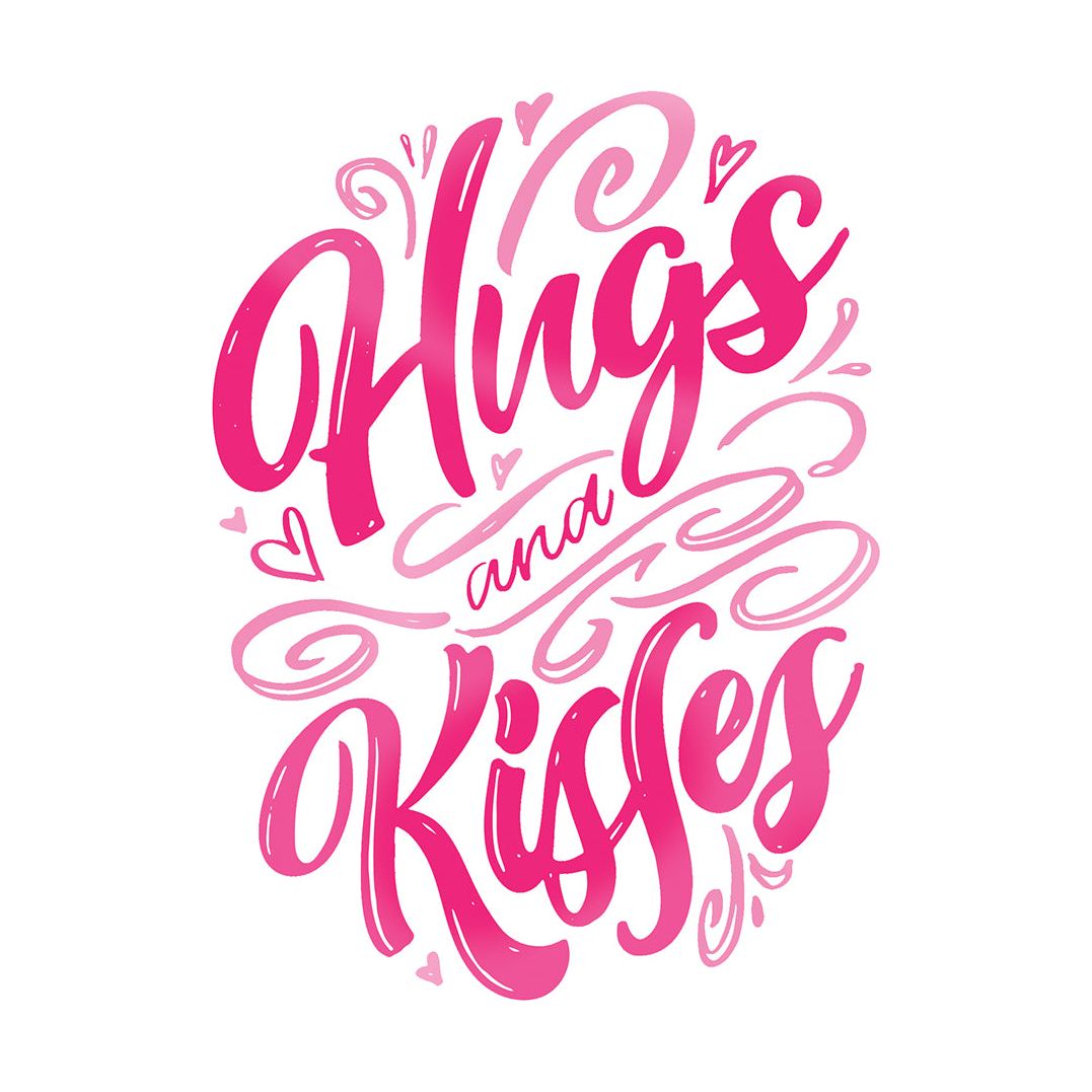 Hugs And Kisses Valentine's Card Wife