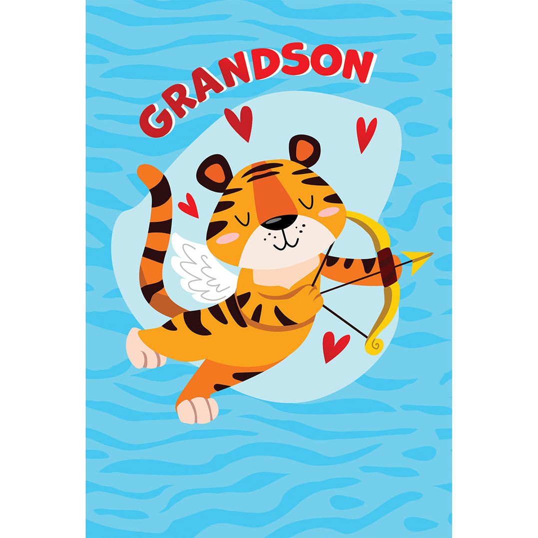 Cupid Tiger Valentine's Day Card Grandson