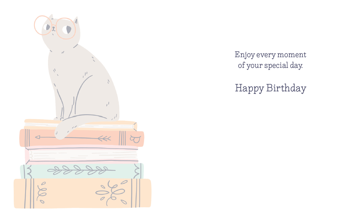 Glasses Cat Birthday Card