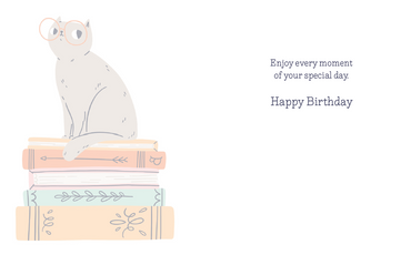 Glasses Cat Birthday Card