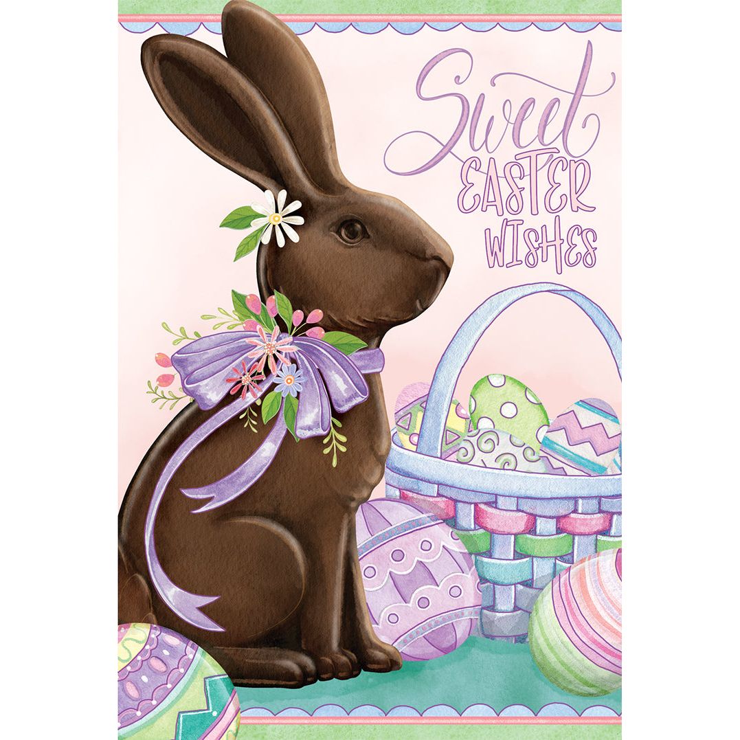 Chocolate Bunny Basket Easter Card