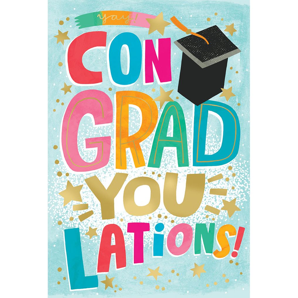 Graduation Card Balloons Gold & Black Pictura USA Greeting Cards – Cardmore