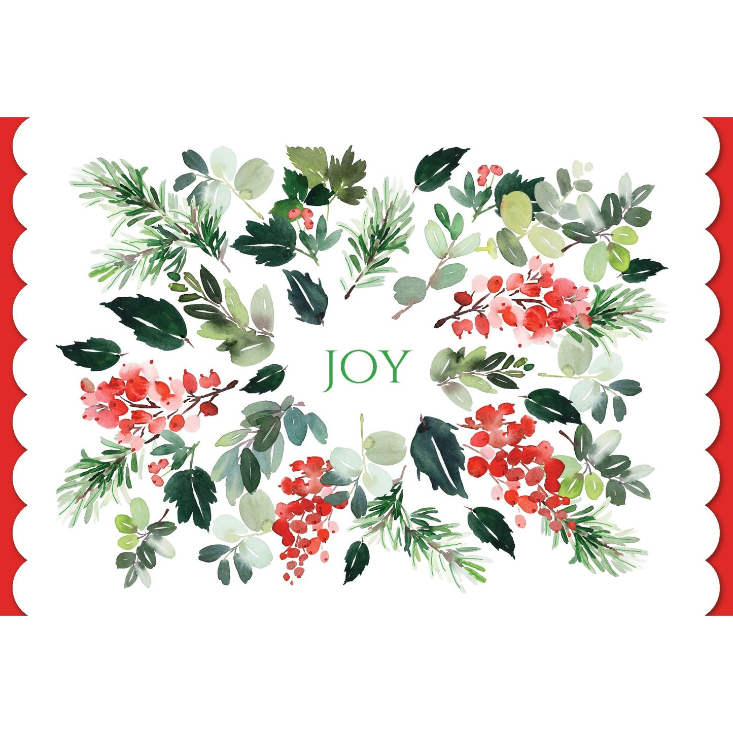 Joy Holly Christmas Card