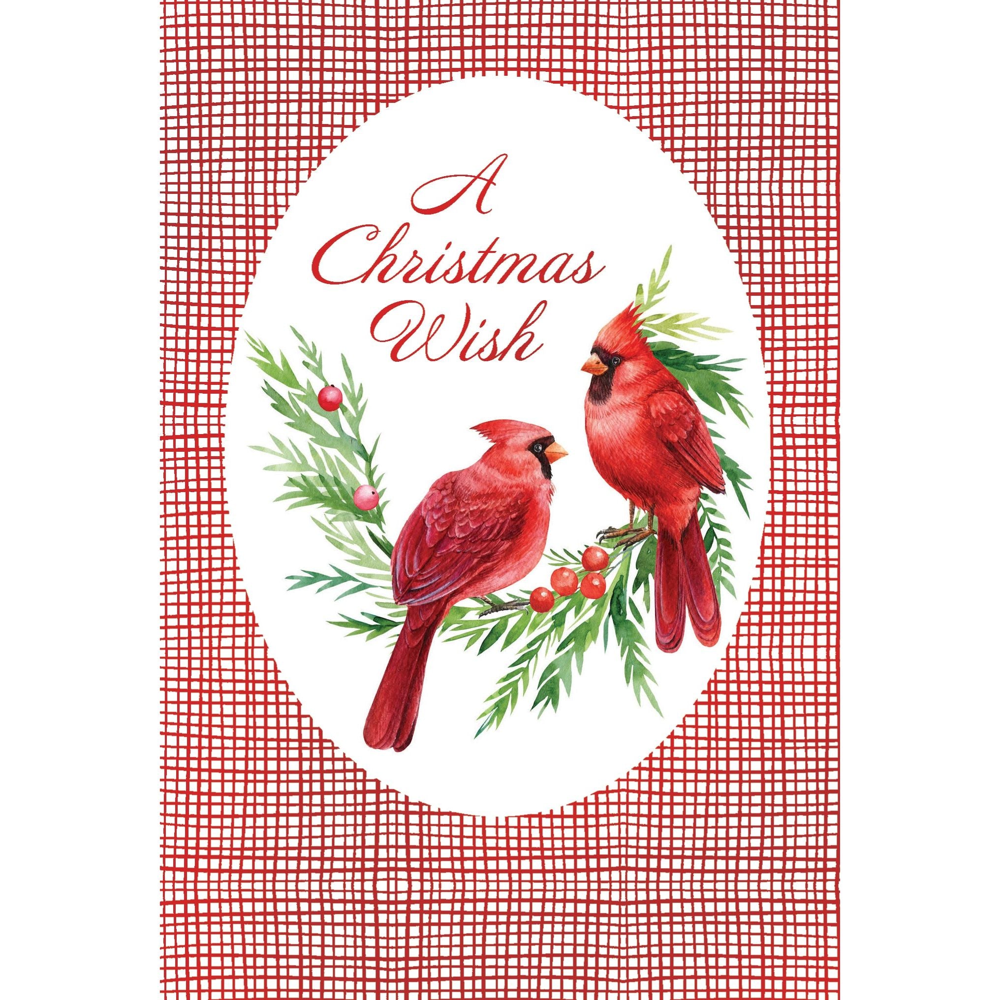 Cardinal Wreath Christmas Card