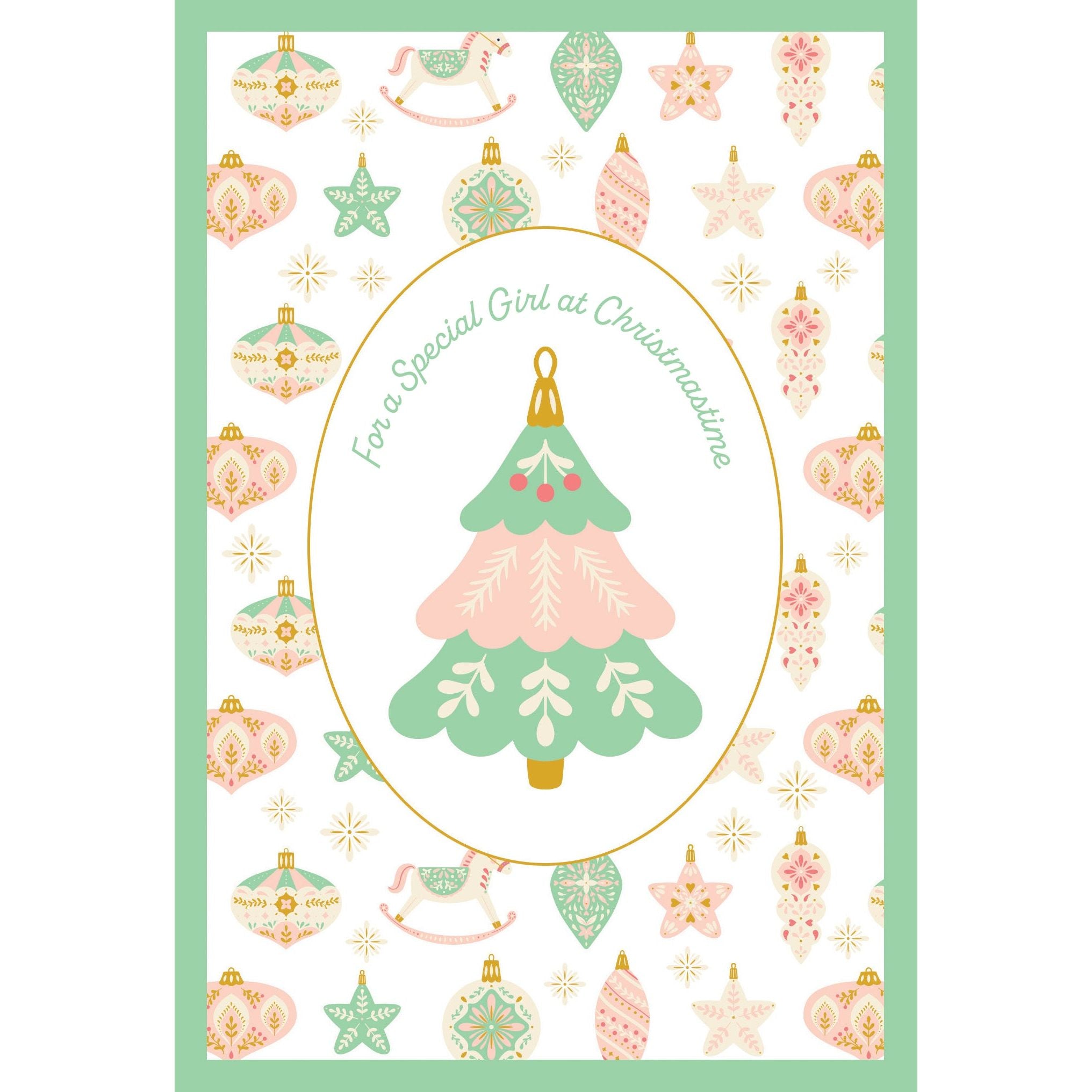 Delicate Ornaments Christmas Card Special Girl