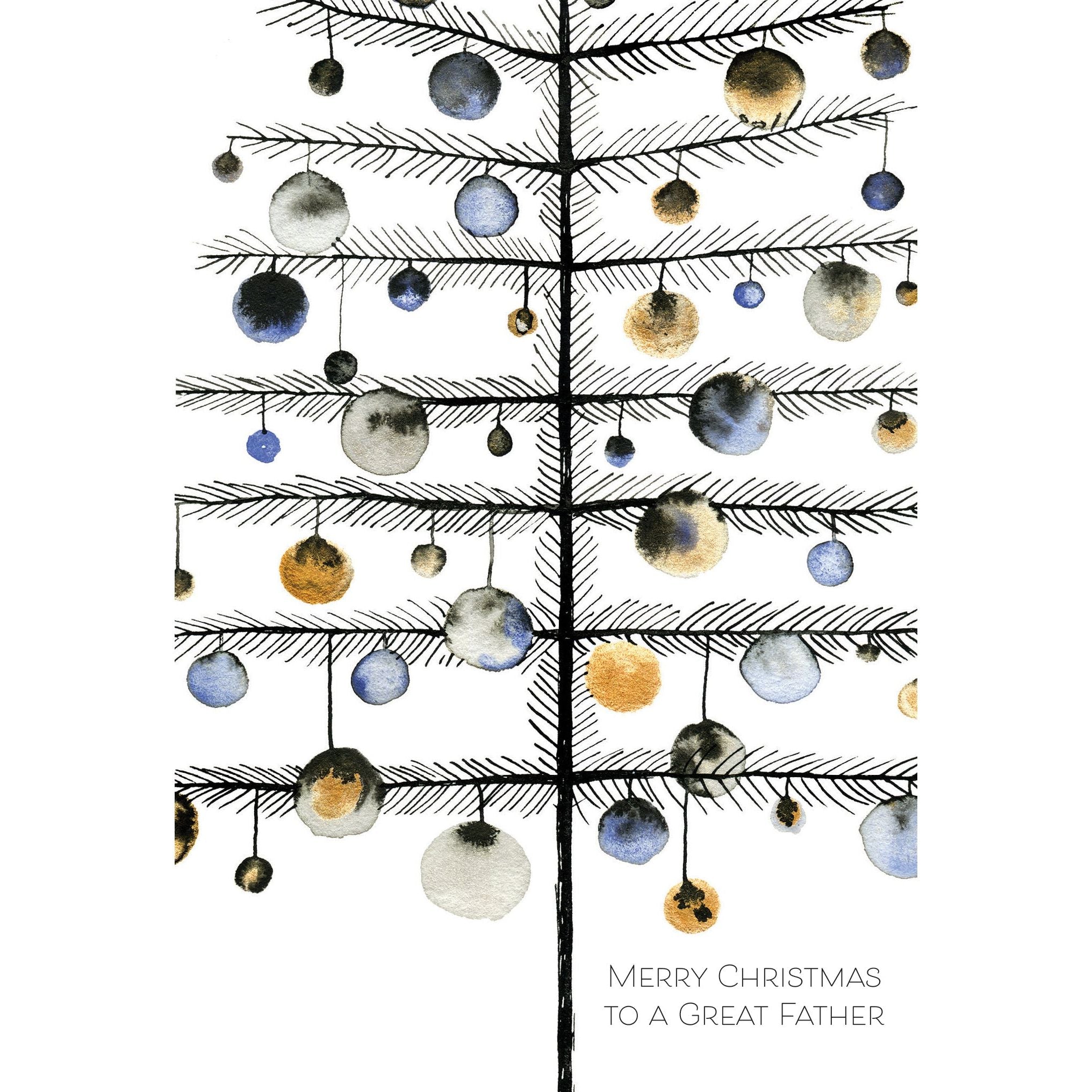 Modern Tree Christmas Card Father