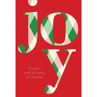 Plaid Joy Christmas Card Son & Family