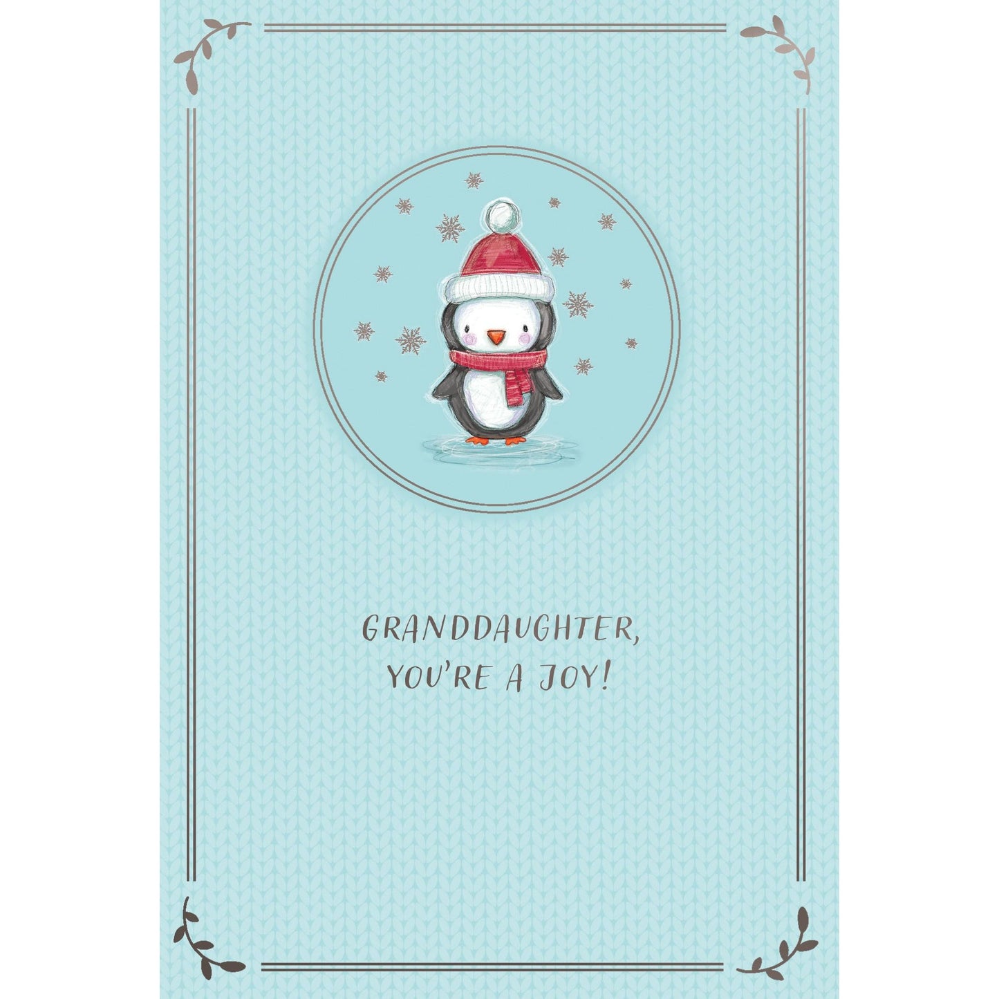 Tiny Penguin Christmas Card Granddaughter