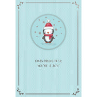 Tiny Penguin Christmas Card Granddaughter